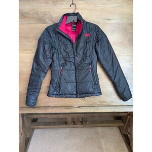 The North Face Puffer Jacket Womens XS Black Nylon Water Resistant Full Zip
